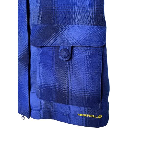 Merrell M Opti-Shell Ski Jacket $250 Waterproof Snowboard Puffer Plaid Blue - Picture 4 of 12